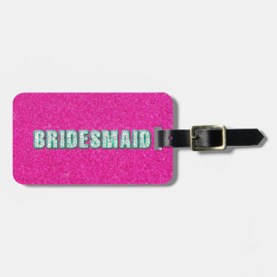 Étiquette À Bagage Bridesmaid Bling en rose