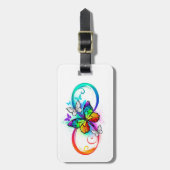 Étiquette À Bagage Bright infinity with rainbow butterfly (Devant Vertical)