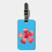 Étiquette À Bagage Bright Pink MOD Retro Fleur de marguerite Mode (Devant Vertical)