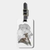 Étiquette À Bagage Brindle Greyhound Chig Art (Devant Vertical)