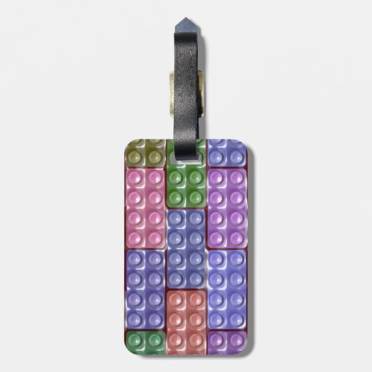 Étiquette À Bagage Briques de Builder - Pastel (Dos Vertical)