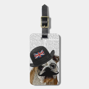 Étiquette À Bagage British Bulldog et Bowler Casquette
