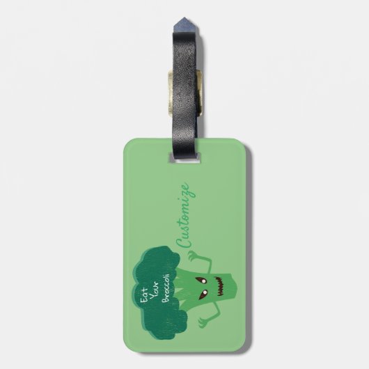 Étiquette À Bagage Broccoli Thunder_Cove effrayant (Dos Vertical)