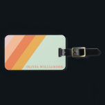 Étiquette À Bagage Broches Retro personnalisées Mint Peach Pastel<br><div class="desc">Balise Retro Stripes à menthe Pastel Luggage</div>