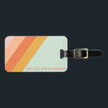 Étiquette À Bagage Broches Retro personnalisées Mint Peach Pastel<br><div class="desc">Balise Retro Stripes à menthe Pastel Luggage</div>