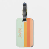Étiquette À Bagage Broches Retro personnalisées Mint Peach Pastel (Dos Vertical)
