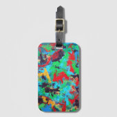 Étiquette À Bagage Brochures Abstraites peintes à la main (Devant Vertical)