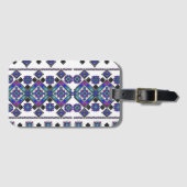 Étiquette À Bagage Broderie bleue (Devant Horizontal)