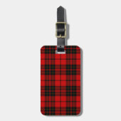 Étiquette À Bagage Brodie tartan rouge noir plaid (Devant Vertical)