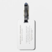 Étiquette À Bagage Bronze Gold White Stripes Dames Bagages d'affaires (Dos Vertical)