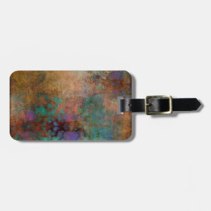 Étiquette À Bagage Bronze, Turquoise, violet Abstrait