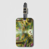 Étiquette À Bagage Brook de printemps avec canards/fleurs (Devant Vertical)