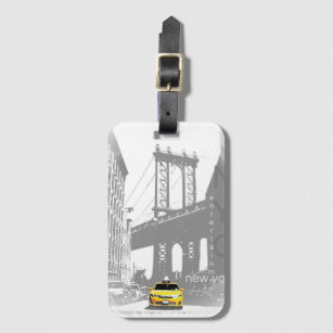 Étiquette À Bagage Brooklyn Bridge Nyc Yellow Taxi New York City