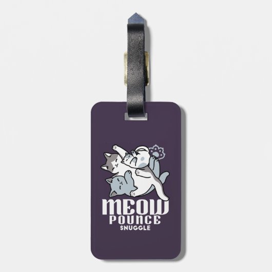 Étiquette À Bagage Brosse à lait - Chats à couchage mignon (Dos Vertical)