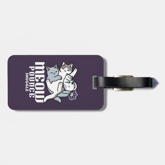 Étiquette À Bagage Brosse à lait - Chats à couchage mignon (Dos horizontal)