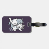 Étiquette À Bagage Brosse à lait - Chats à couchage mignon (Dos horizontal)