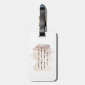 Étiquette À Bagage Brouillon Chic | Faux Rose Gold en blanc (Dos Vertical)