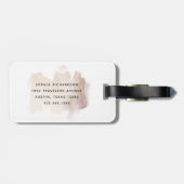 Étiquette À Bagage Brouillon Chic | Faux Rose Gold en blanc (Dos horizontal)