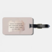 Étiquette À Bagage Brouillon Chic | Faux Rose Gold sur Rose neutre (Dos horizontal)
