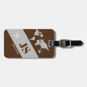 Étiquette À Bagage Brown élégant et moderne Aero Travel (Devant horizontal)