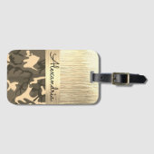 Étiquette À Bagage Brown et Tan Camo Shimmery Gold (Devant Horizontal)