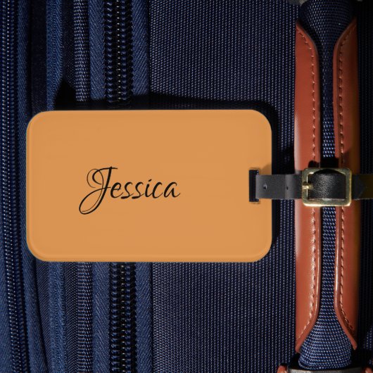 Étiquette À Bagage Brown simple nom de script simple (Insitu Rectoal 4)