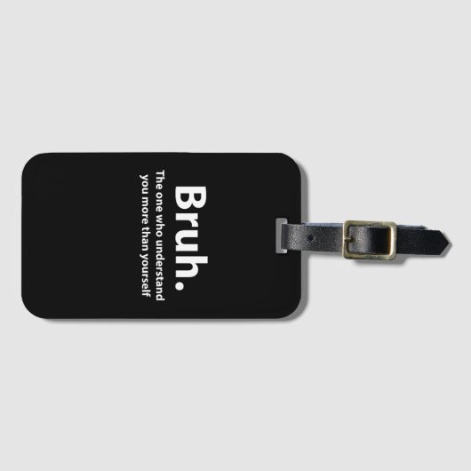 Étiquette À Bagage Bruh Typographie Bruh (Devant Horizontal)
