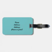 Étiquette À Bagage Bruit bleu d'Aqua solide de couleur (Dos horizontal)