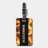 Étiquette À Bagage Brûlage à chaud de la lave de feu - Monogramme (Devant Vertical)