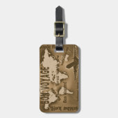 Étiquette À Bagage Brun d'étiquette de bagage de voyage de fève (Devant Vertical)