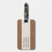 Étiquette À Bagage Brun naturel en cuir de Faux (Dos Vertical)