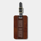 Étiquette À Bagage Brun poli de Multi-Ton/Tan/bois Burled de cannelle (Devant Vertical)