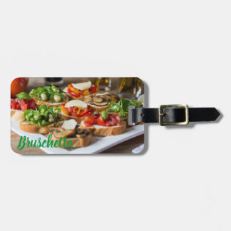 Étiquette À Bagage Bruschetta Antipasti aux haricots et arugula,