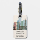 Étiquette À Bagage Bruxelles, Belgique| Ville Skyline (Dos Vertical)