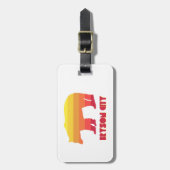 Étiquette À Bagage Bryson City Caroline du Nord Ours arc-en-ciel (Devant Vertical)