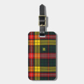 Étiquette À Bagage Buchanan Clan Plaid Scottish Pattern Monogram (Devant Vertical)