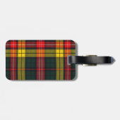 Étiquette À Bagage Buchanan Clan Plaid Scottish Pattern Monogram (Dos horizontal)