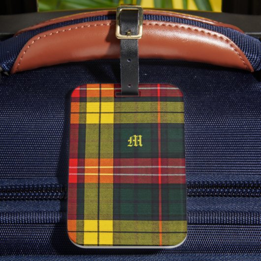 Étiquette À Bagage Buchanan Clan Plaid Scottish Pattern Monogram (Insitu Rectoal 2)