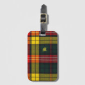 Étiquette À Bagage Buchanan Clan Plaid Scottish Pattern Monogram (Devant Vertical)