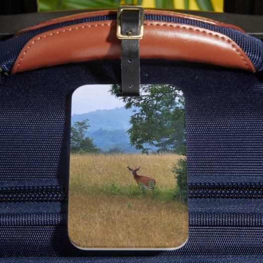 Étiquette À Bagage Buck debout dans un champ (Insitu Rectoal 2)