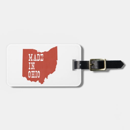 Étiquette À Bagage Buckeye Fabriqué Dans L'Ohio Ohioan Né Élevé Hérit (Devant horizontal)