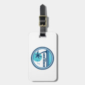 Étiquette À Bagage Buckroe Beach Virginia Palm Tree Birds (Devant Vertical)