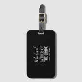 Étiquette À Bagage BUDGET Bestman Groomsmen Cadeaux Noir Blanc (Devant Vertical)