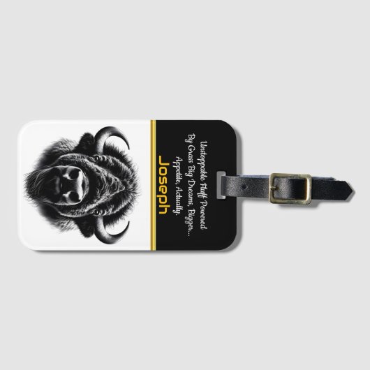 Étiquette À Bagage Buffalo Head : Force et beauté (Devant Horizontal)