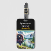 Étiquette À Bagage Buffalo surplombant la vallée de la rivière Calm (Devant Vertical)