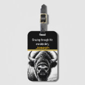 Étiquette À Bagage Buffle à couper le souffle dans une nature tranqui (Devant Vertical)