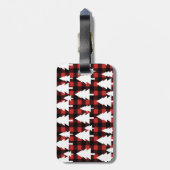 Étiquette À Bagage Buffle d'ours de forêt rustique Vérifier le nom et (Dos Vertical)