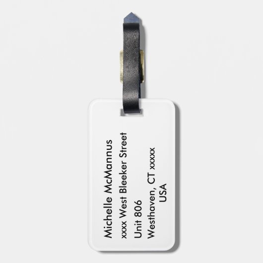 Étiquette À Bagage Buffle noir et rouge posé (Dos Vertical)