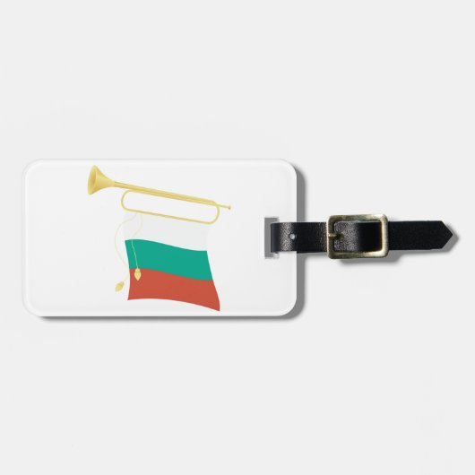 Étiquette À Bagage Bulgarian Flag and Bugle (Devant horizontal)