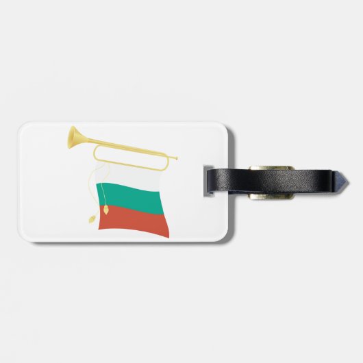 Étiquette À Bagage Bulgarian Flag and Bugle (Dos horizontal)